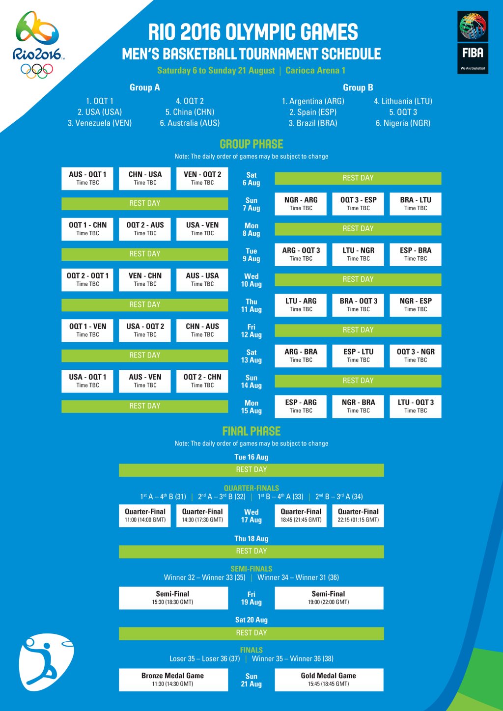Program for OL 2016