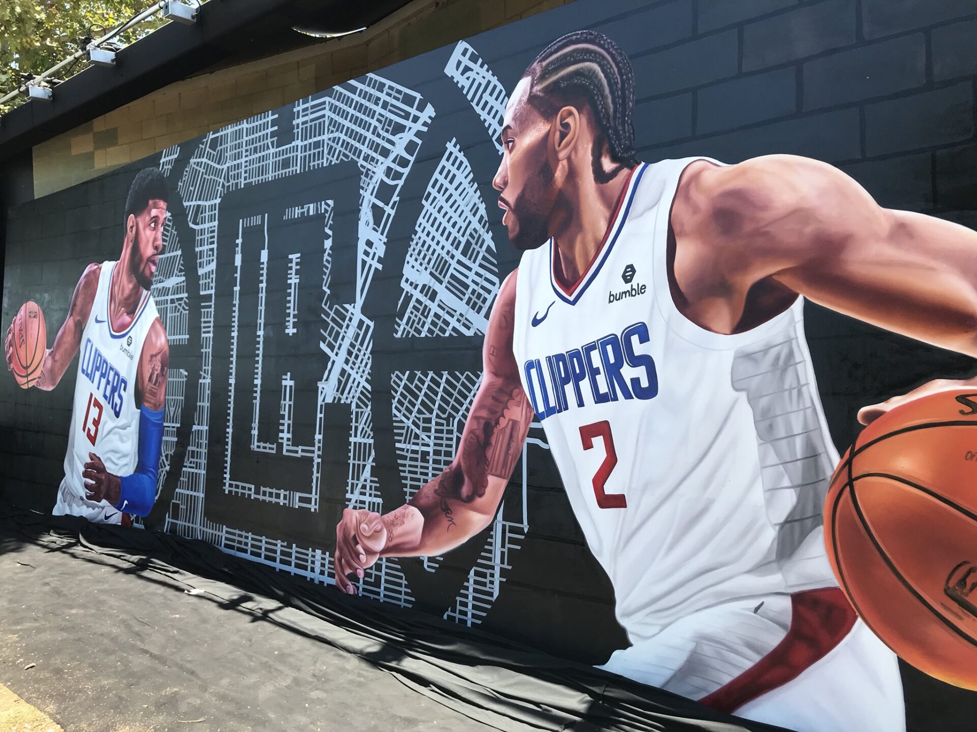 Kawhi Leonard Paul George LA CLippers Mural